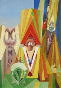 Max Ernst, Festmahl der Götter, 1948, 153 x 107 x 2 cm, Öl auf Leinwand, mumok - Museum moderner Kunst Stiftung Ludwig Wien, erworben | acquired in 1968 © Bildrecht, Wien 2021