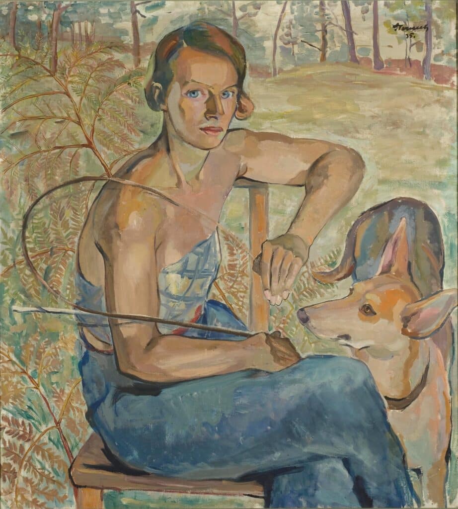 Elisabeth Guttenberg-Sterneck, Selbstbildnis, 1935, Öl auf Leinwand, 105 x 95 cm, Courtesy Kunstsammlung des Landes Kärnten/MMKK, Foto: F. Neumüller