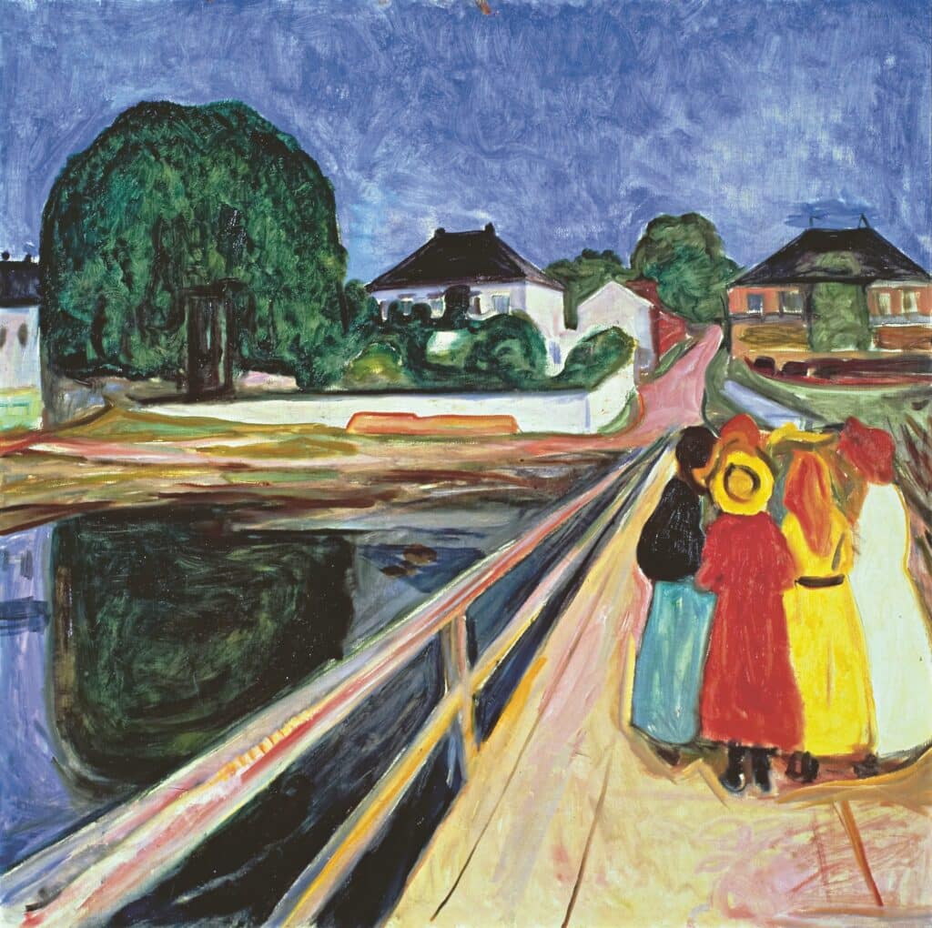 Edvard Munch, The Girls on the Bridge, 1902, Oil on canvas, 100 × 102 cm, Private collection​ © Photo: Pyms Gallery, London