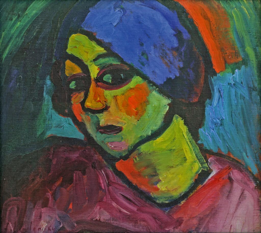 Alexej von Jawlensky, Helene mit blauem Turban, 1911, Öl auf Pappe, Dauerleihgabe aus Privatsammlung, Kunstmuseum Bonn, Foto David Ertl