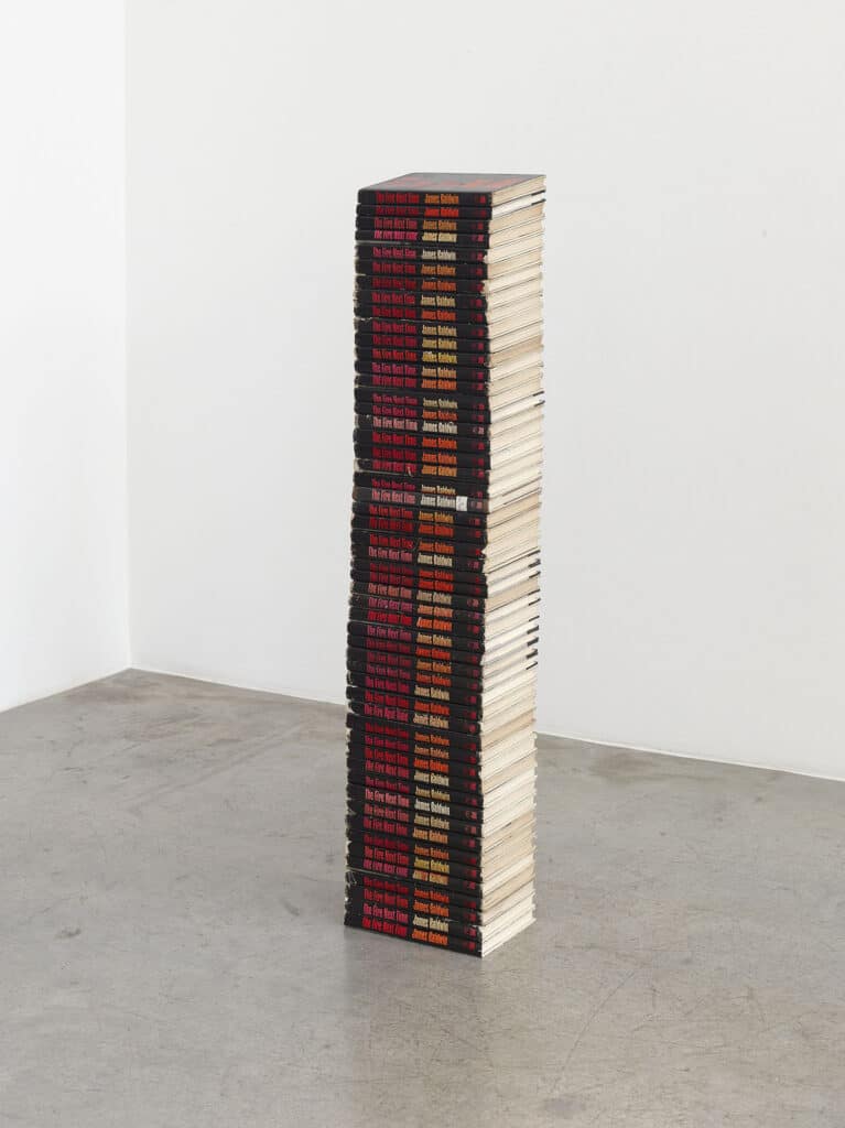 Zoe Leonard, Tipping Point, 2016, stack of 53 books from James Baldwin&#039;s first edition, Photo: Simon Vogel, Courtesy the artist, Galerie Gisela Capitain, Cologne and Hauser &amp; Wirth, New York