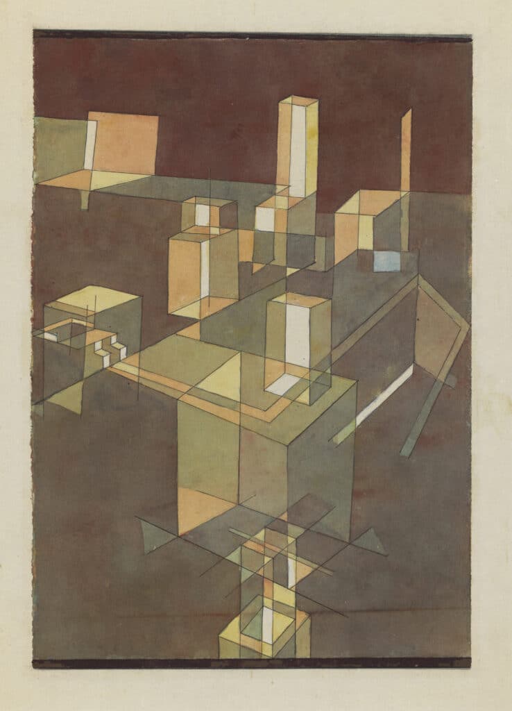 Paul Klee, Italian town, 1928, 66, pen and watercolor on paper on cardboard, Zentrum Paul Klee, Bern, Deposit from private collection, Switzerland
