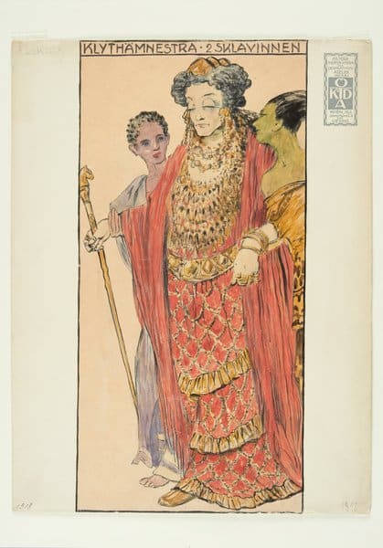 Alfred Roller, Figurine aus Elektra, 1909/Datum der Aufführung: 1909, Handzeichnung, Theatermuseum © KHM-Museumsverband
