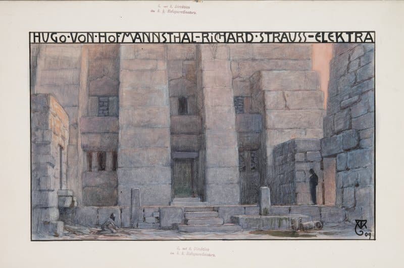 Alfred Roller, stage design for Elektra, 1909 (dat.)/date of performance: 1909, hand drawing, Theatermuseum © KHM-Museumsverband