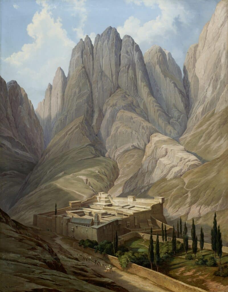 Hubert Sattler (1817–1904), nach David Roberts (1796–1864), Das Katharinenkloster im Sinai(Ägypten), 1851, Öl auf Leinwand © Salzburg Museum/Maurice Rigaud 
