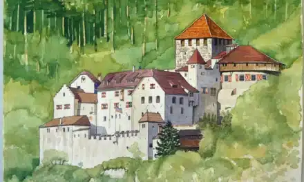 Liechtensteinisches PostMuseum : Murs puissants et ménestrel - les châteaux forts sur les timbres-poste