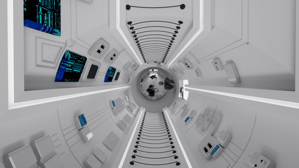 Leandro Erlich, Spaceship, 3‑D-Visualisierung für die Ausstellung im Kunstmuseum Wolfsburg, © Leandro Erlich Studio