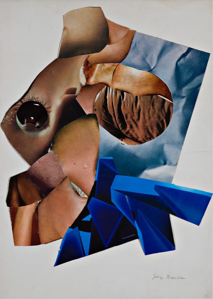 Jadwiga Maziarska, Ohne Titel, ca. 1985, Collage, Papier, 50 x 70 cm. Privatsammlung.