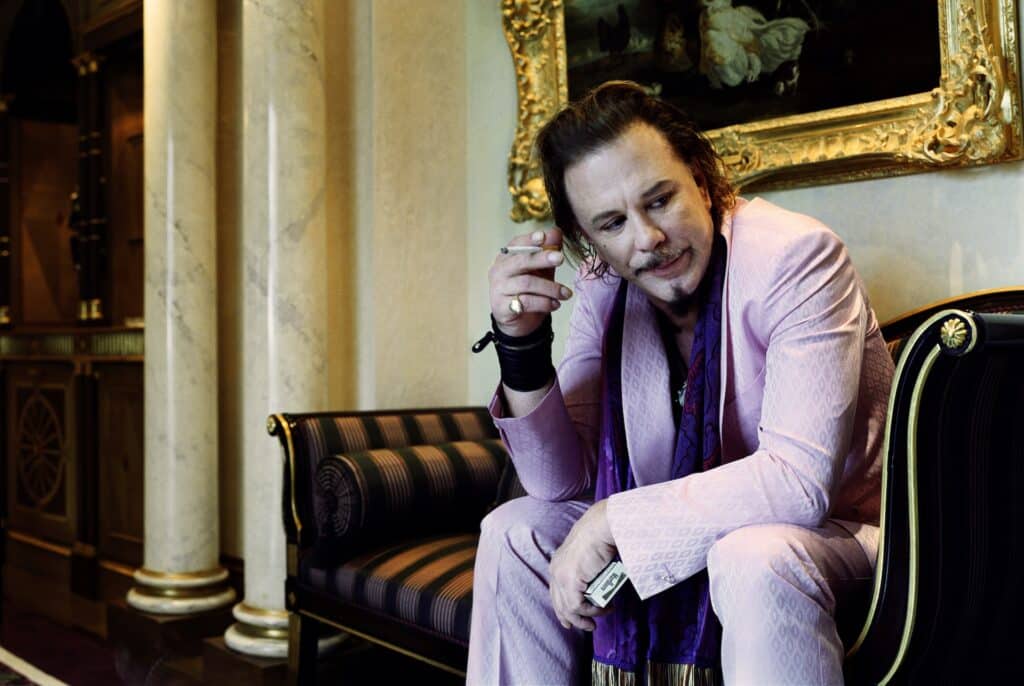 © Bryan Adams, Mickey Rourke, In a Pink suit London, 2005.
