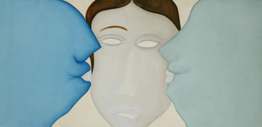 Huguette Caland, Moi, Moustafa et Paul, 1970, Öl auf Leinwand © Courtesy of Huguette Caland Estate and LACMA, Los Angeles