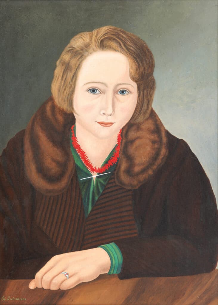 Adolf Dietrich, Mädchen mit roter Korallenkette, 1932, Kunstmuseum Thurgau, Foto: Stefan Rohner, © 2025, ProLitteris Zurich