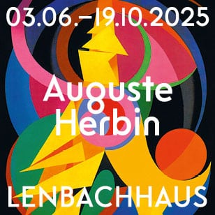 Anzeige von Lenbachhaus München zur Ausstellung Auguste-Herbin 2025