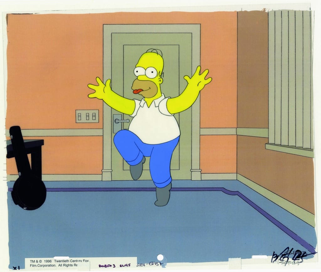 The Simpsons: Sweets and Sour Marge (season 13, episode 8), first broadcast March 20, 2002, author: Carolyn Omine, director: Mark Kirkland, 1 cel in front of background, acrylic paint on foil, 26.7 x 31.7 cm / © 2024 TM+© 20th Television