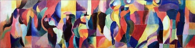 Sonia Delaunay, Le Bal Bullier, 1913, oil on canvas, 97 x 390 cm, Centre Pompidou, Musée national d'art moderne, AM 3307 P © Pracusa S.A. / Photo: Centre Pompidou, MNAM-CCI/Audrey Laurans/Dist. GrandPalaisRmn