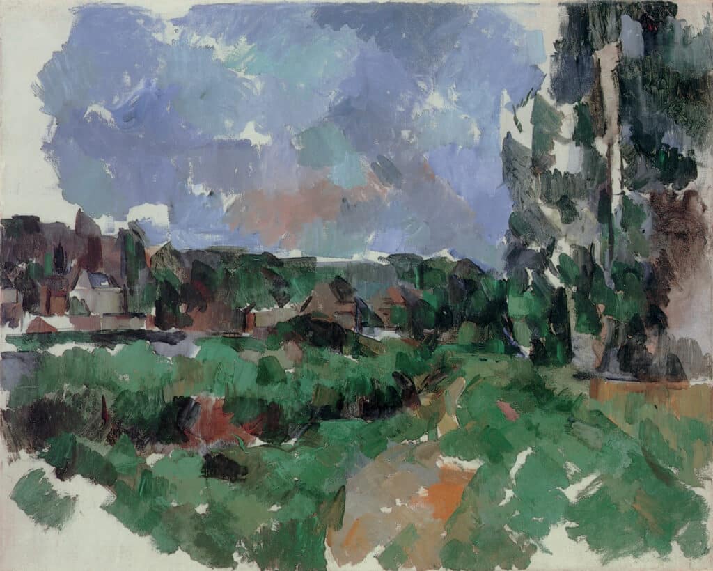 Paul Cézanne, Flusslandschaft mit Häusern, circa 1904, Öl auf Leinwand © The Scharf Collection, Foto: Ruland Photodesign