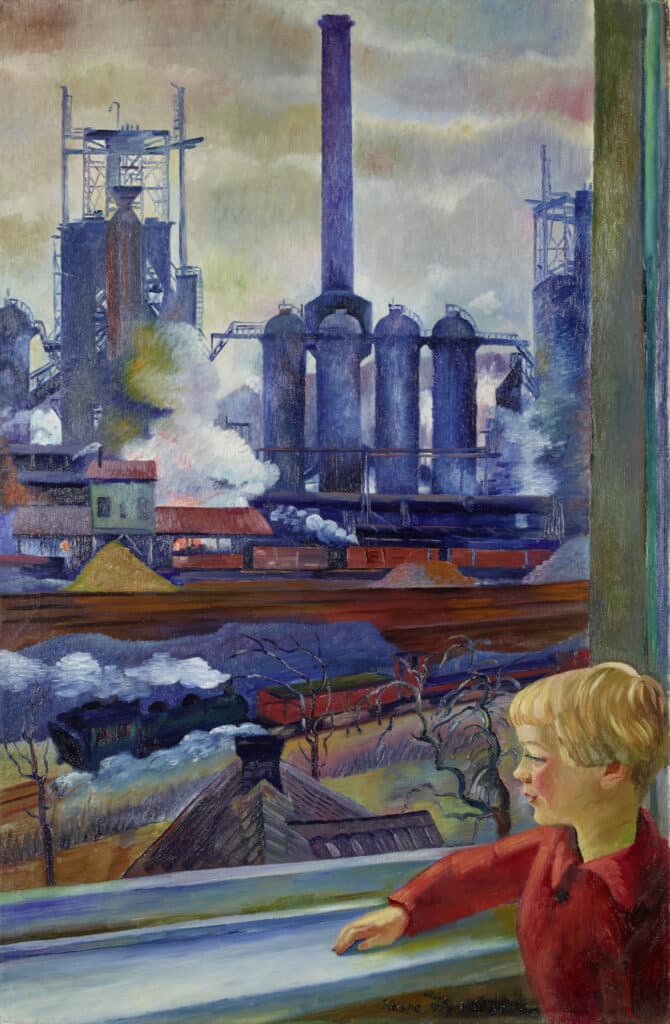 Conrad Felixmüller, Child in front of a blast furnace, 1927, LVR-Landesmuseum Bonn, Photo: Jürgen Vogel © VG Bild-Kunst, Bonn 2025