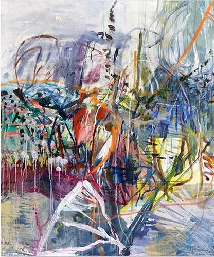 Ina Gerken, Scales, 2023, Acryl, Ölkreide auf Leinwand, Foto: A.R. © Courtesy of the artist