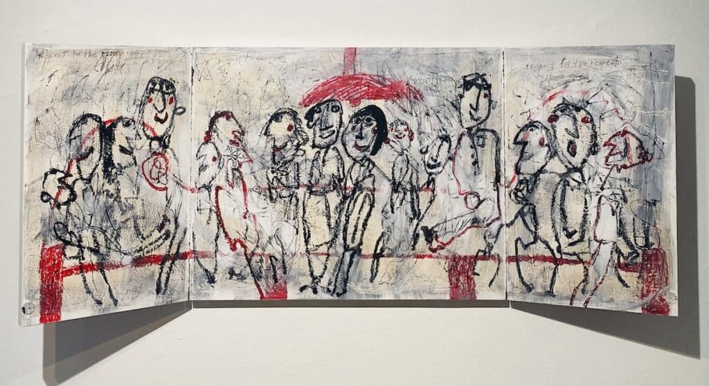 Alexandra Huber, learning house, 2015, MT Holz, Klappbild geöffnet, Galerie schäfer+schlehwein, 2025