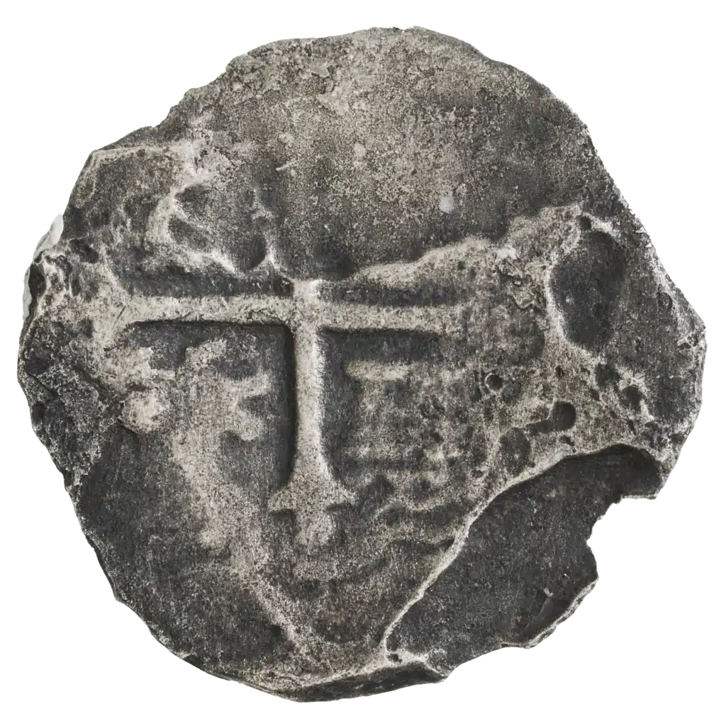 Schiffsmünze. Münzen sind meist Handelsobjekte, aber selten lässt sich ihr genauer Weg zurückverfolgen. Diese hier stammt von Bord eines portugiesischen Schiffes, das 1622 vor Mosambik sank. © Staatliche Münzsammlung München