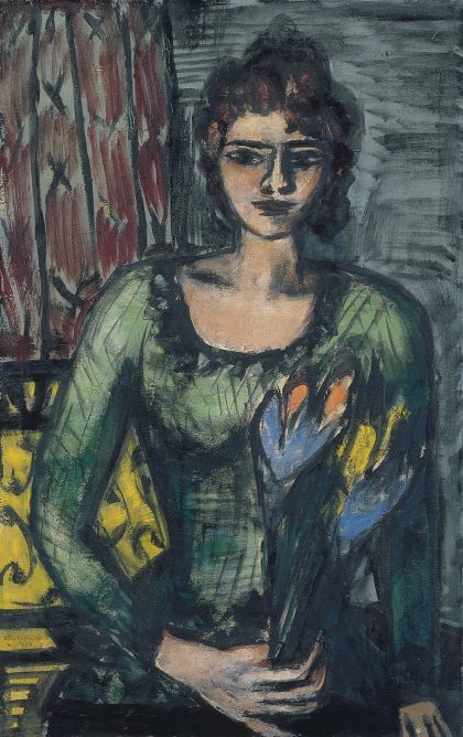 Max Beckmann, Bildnis Quappi im grünen Jumper, 1946, Öl auf Leinwand, Sammlung Kunsthalle Emden