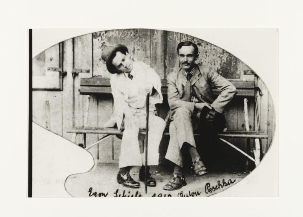Egon Schiele und Anton Peschka in Krumau, 1910. Foto: Erwin Dominik Osen