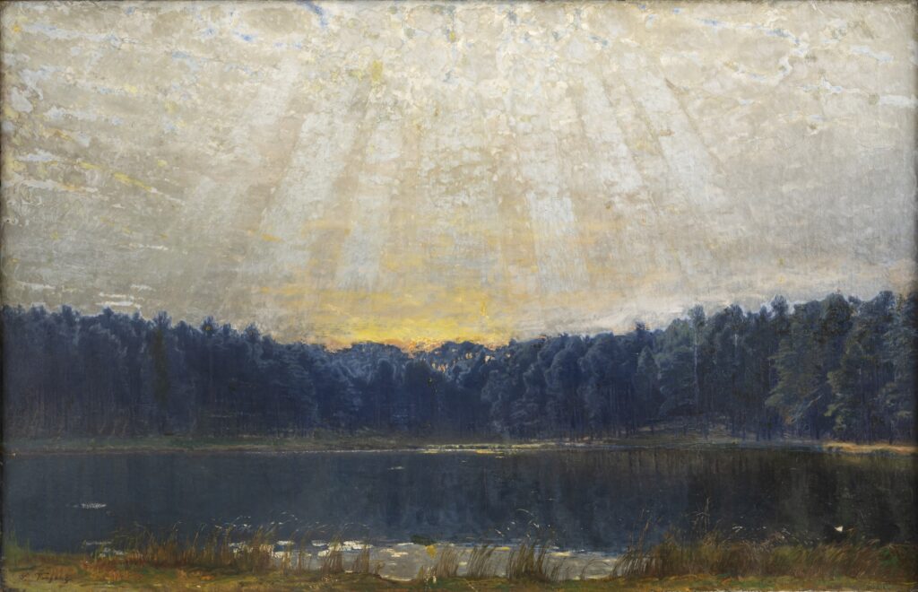 Paul Vorgang, Sonnenuntergang über Märkischen See, o. J., Öl auf Leinwand, Sammlung Ketels, Berlin
