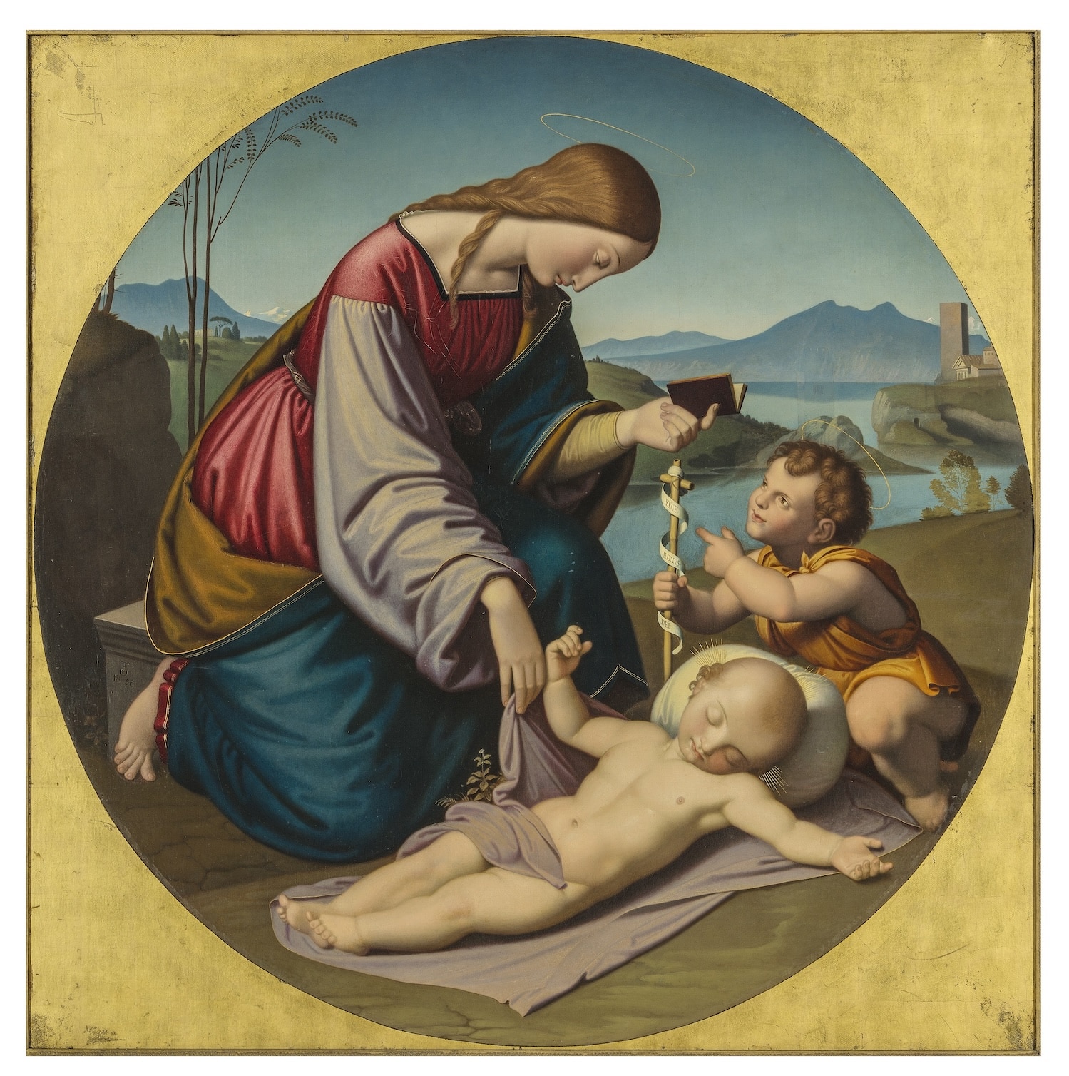 Friedrich Overbeck, Die Madonna mit dem von der Passion träumenden Jesuskind und dem Johannes-Knaben, 1856, Öl auf Leinwand, Museum Georg Schäfer Schweinfurt