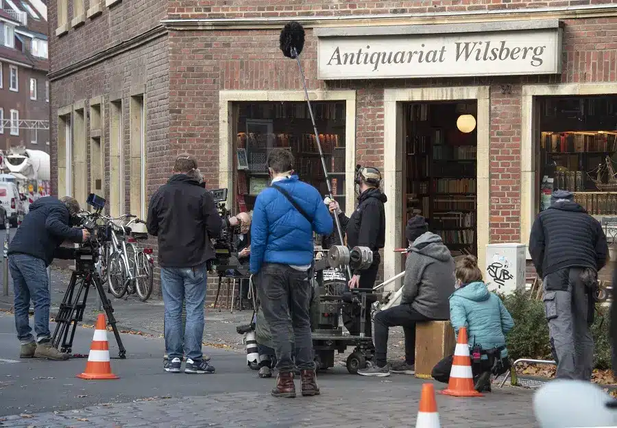 Antiquariat Wilsberg: Dreharbeiten zu „Blinde Flecken” und „Datenleck” © Stadt Münster
