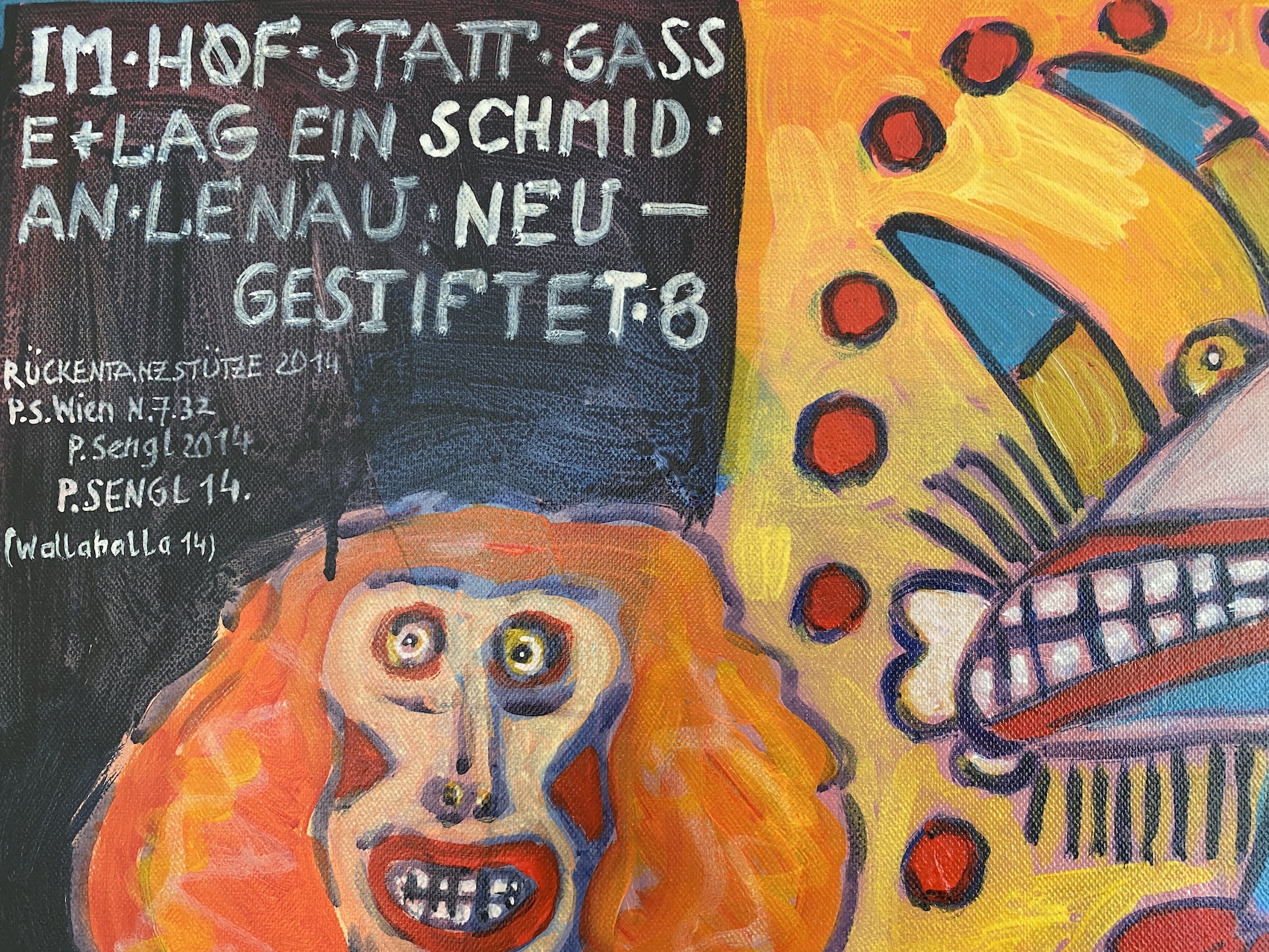Peter Sengl, Detail Im Hof statt Gasse, 2014, MTP bei schäfer+schlehwein 2026