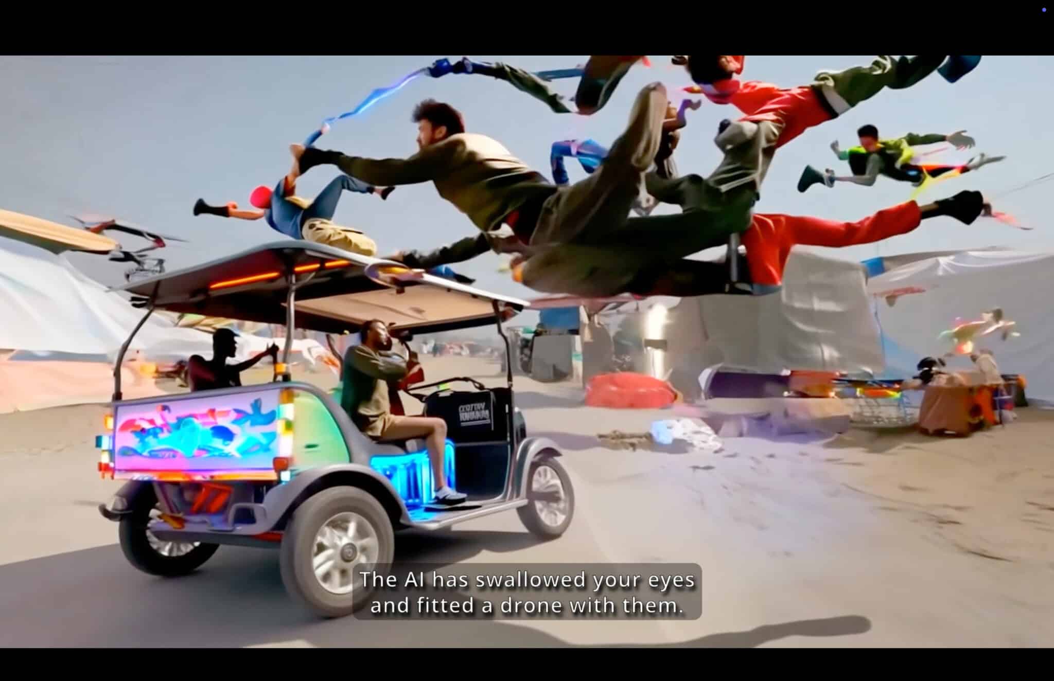 Hito Steyerl, Mechanical Kurds, 2025, Einkanal-Videoinstallation, HD, Farbe, Ton, 13 Min. © Courtesy of the artist, the Andrew Kreps Gallery, New York, and Esther Schipper, Berlin/Paris/Seoul, VG Bild-Kunst, Bonn 2026
