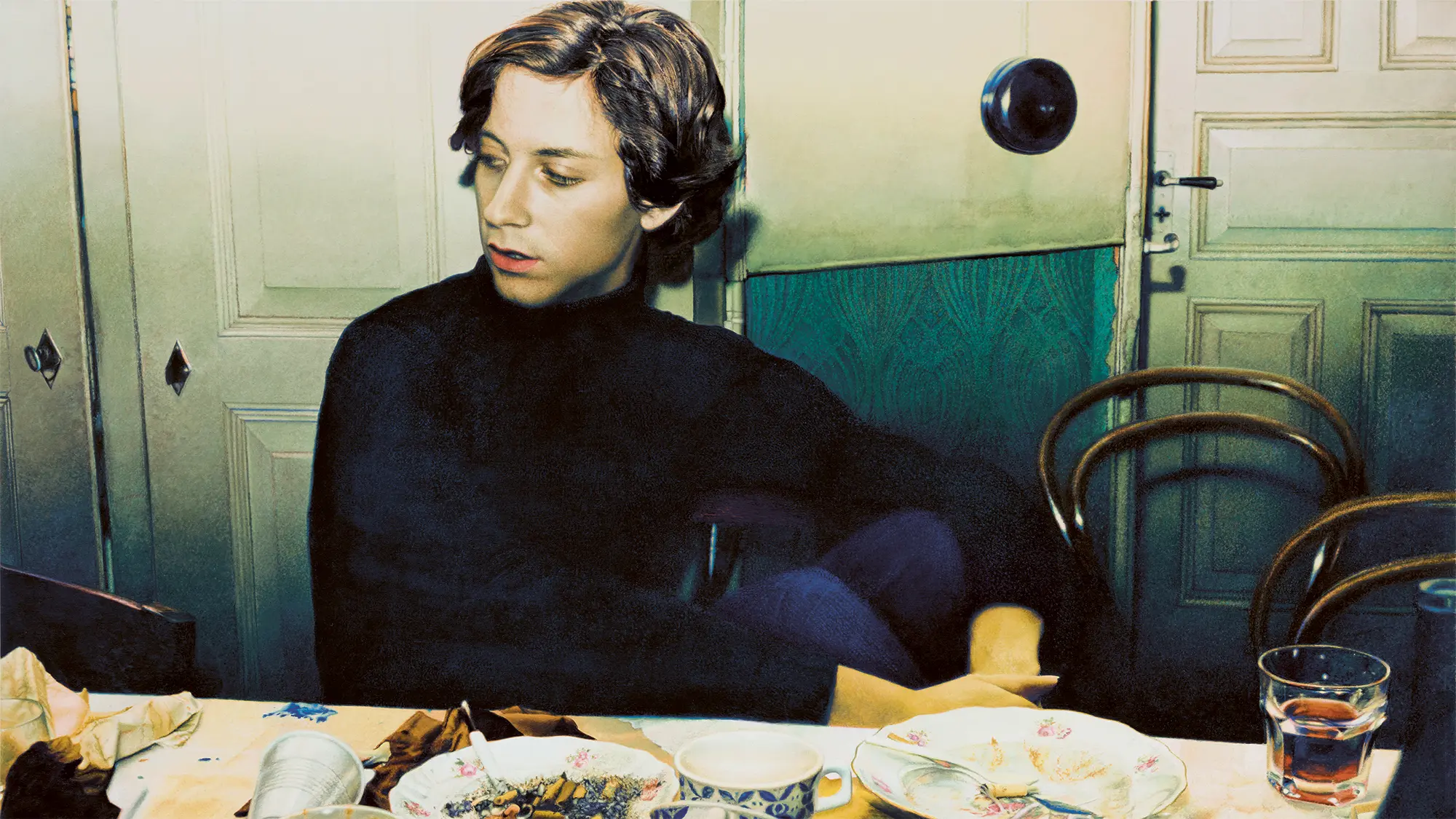 Franz Gertsch, Luciano I (Ausschnitt), 1976, Acryl auf ungrundierter Baumwolle, Privatbesitz
