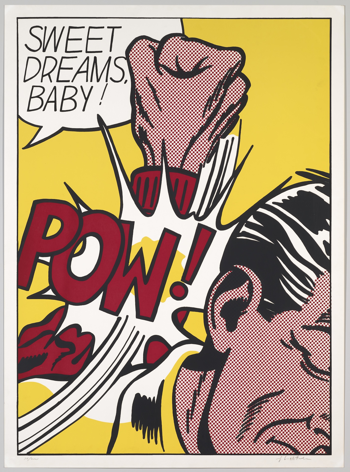 Roy Lichtenstein, Dawa Basanow, Drucker, Knickerbocker Machinie & Foundry Inc., Drucker, Sweet Dreams, Baby!, 1965, Kunstmuseum Basel, Kupferstichkabinett, © Estate of Roy Lichtenstein / 2026, ProLitteris, Zurich