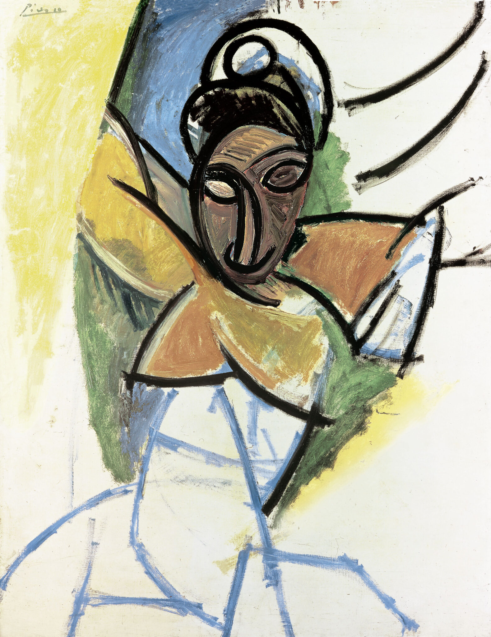 Pablo Picasso, Frau (Epoche der „Demoiselles D’avignon”), 1907, Öl auf Leinwand, Fondation Beyeler, Riehen/Basel © 2017, Succession Picasso/ProLitteris, ZürichFoto: Robert Bayer, Basel