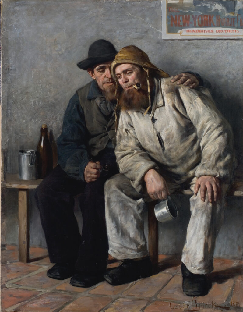 Oscar Björck, Pfeifenrauchende Skagenfischer, 1889, Öl auf Leinwand, Museum Kunst der Westküste, Alkersum/Föhr