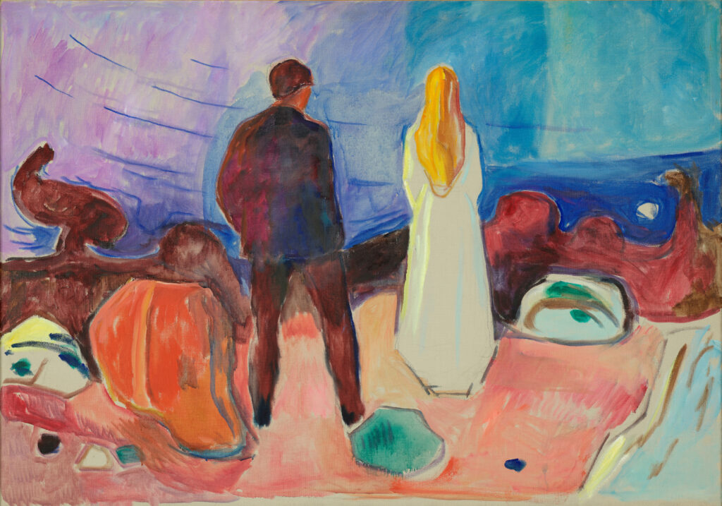 Edvard Munch, Zwei Menschen. Die Einsamen, um 1935, Huile sur toile, Munchmuseet, Oslo, photo: Munchmuseet, Oslo