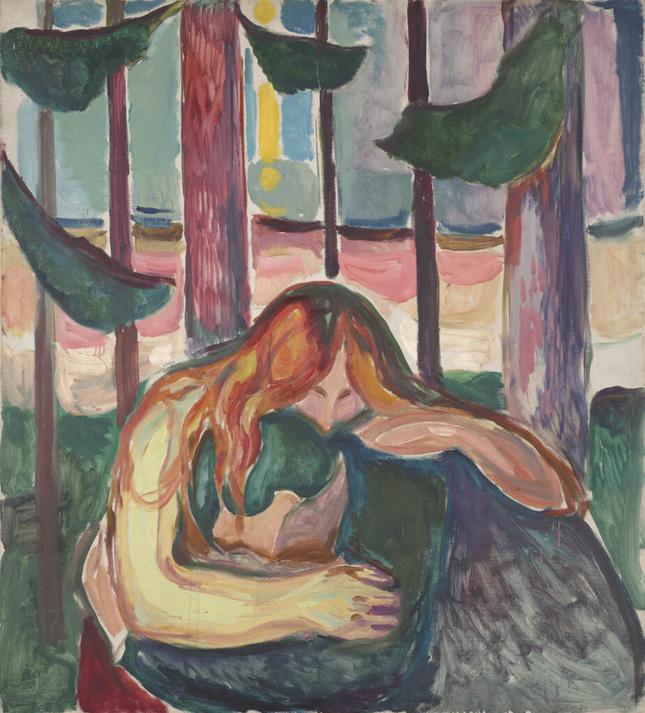 Edvard Munch, Vampir im Wald, 1916–1918, Huile sur toile, Munchmuseet, Oslo, photo: Munchmuseet, Oslo