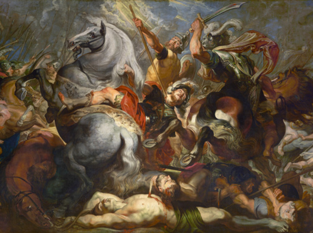 Peter Paul Rubens (1577–1640), Werkstatt: Jacques Jordaens (1593–1678), Der Tod des Decius Mus in der Schlacht , 1616/17, Öl auf Leinwand, LIECHTENSTEIN. The Princely Collections, Vaduz–Vienna