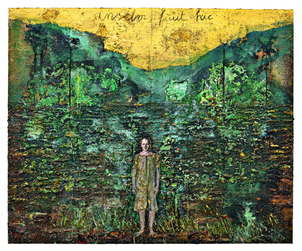 Anselm Kiefer, Anselm war hier, 2017–2024,Emulsion, Öl, Acryl, Schellack, Blattgold Elektrolysesediment und Holzkohle auf Leinwand, Sammlung Würth, erworben 2026 © Anselm Kiefer, Foto: Nina Slavcheva
