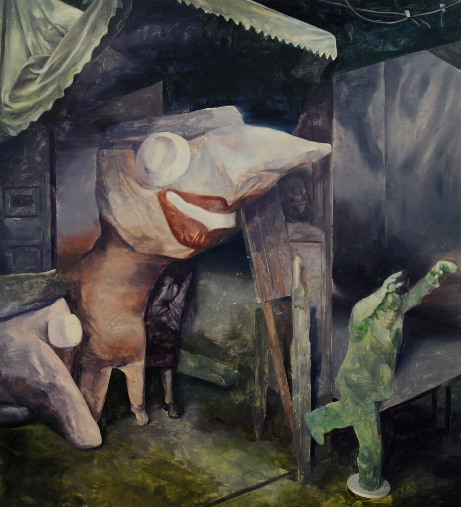 François Jacob, La Charge, 2021, Öl auf Leinwand, Courtesy der Künstler, Rossicontemporary und Rehbein Galerie © François Jacob, Foto: François Jacob